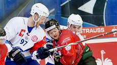 Momentka z duelu Ligy mistr Kometa Brno - Frölunda Indians.