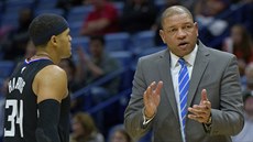 Doc Rivers tleská výkonu LA Clippers, které vedl Tobias Harris.