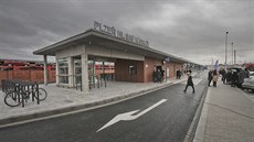 Nový autobusový terminál u hlavního vlakového nádraí v Plzni. 