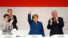 Angela Merkelová na kongresu Kesanskodemokratické unie (CDU) v Hamburgu....
