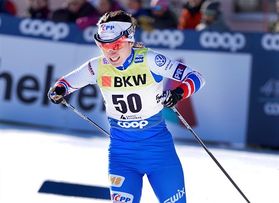 Kateina Razmov bhem sprintu volnou technikou ve vcarskm Davosu.