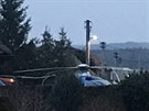 V Dobříši havaroval záchranářský vrtulník (15.12.2018)