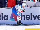 Michal Novák bhem sprintu volnou technikou ve výcarském Davosu.