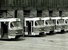 ada tramvaj T3 na propagan fotografii z vozovny Motol, 1976