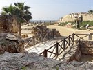 Archeologický park v izraelské Caesareji se táhne asi dva kilometry pi pobeí.