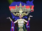 Nat Rern, Miss Cambodia 2018 walks on stage during the 2018 Miss Universe...