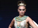 Nariman Khaled, Miss Egypt 2018 walks on stage during the 2018 Miss Universe...