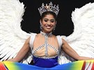 Zahra Khanum, Miss Singapore 2018 walks on stage during the 2018 Miss Universe...