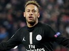 Neymar junior z Paris St. Germain se raduje v utkání Ligy mistr na CZ Blehrad.