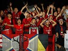 Fanouci japonské Kaimy ped semifinále mistrovství svta klub