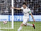 Gareth Bale z Realu Madrid se raduje z gólu proti Kaim.