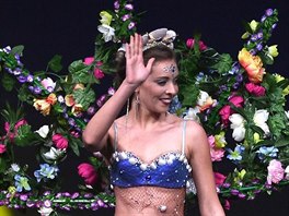 Filipa Barroso, Miss Portugal 2018 walks on stage during the 2018 Miss Universe...