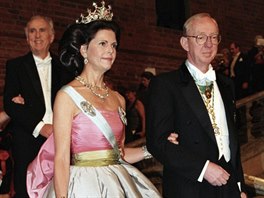Švédská královna Silvia na udílení Nobelových cen v roce 1995