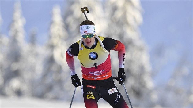 Nor Johannes Thingnes B na trati sthacho zvodu v rakouskm Hochfilzenu.