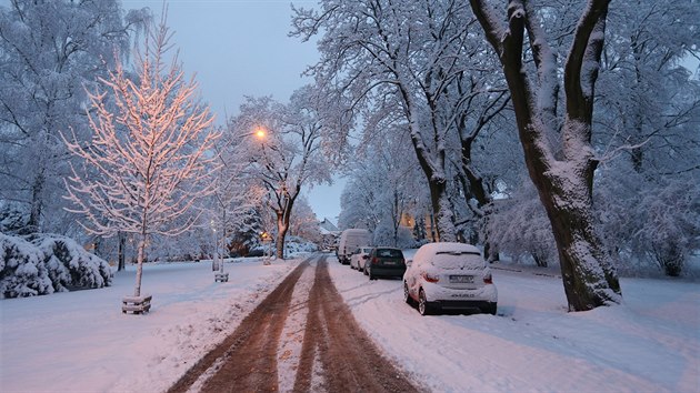 Sníh v Jihlavě.