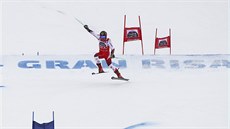 Rakuan Marcel Hirscher se vypoádává s tratí obího slalomu v Alta Badii.