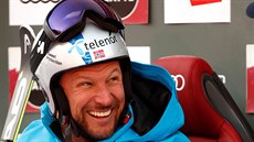 Norský lya Aksel Lund Svindal po triumfu v superobím slalomu ve Val Garden.