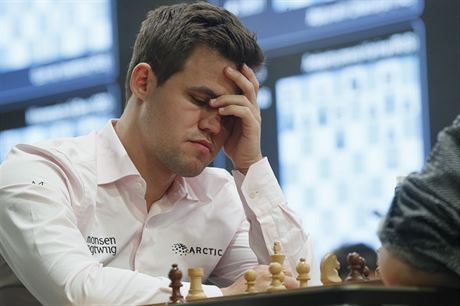 Magnus Carlsen na mistrovství svta v rapid achu.