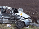 U Kralic na Hané se stala váná nehoda dvou osobních aut (25. prosince 2018).