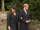 Britská královská rodina se na Boí hod vánoní zúastnila slavnostní bohosluby
