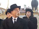 Herec Otakar Brousek v roli T. G. Masaryka přijel speciálním vlakem do Českých...