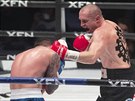 Boxer Lukáš Konečný v duelu s Matúšem Babiakem v pražské O2 areně.