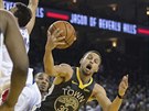 Stephen Curry (30) z Golden State v zápase s Los Angeles Clippers.