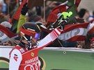 Rakouský lya Marcel Hirscher slaví vítzství ve slalomu v...