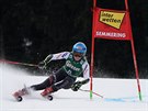 Americká lyaka Mikaela Shiffrinová na trati obího slalomu v Semmeringu