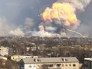 Masivní explozi na Ukrajin zpsobil nejspí ruský dron