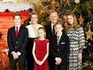 Belgický princ Gabriel, královna Mathilde, princezna Eleonore, král Philippe,...