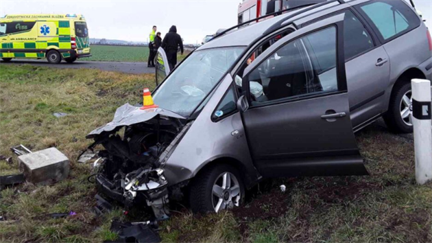 U Kralic na Hané se stala vážná nehoda dvou osobních aut (25. prosince 2018).