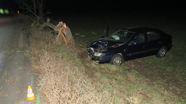 tyiaticetilet idi pod vlivem alkoholu mezi Knnicemi a Boskovicemi vyjel ze silnice a narazil do stromu. Jeho nepipoutan thotn spolujezdkyn utrpla lehk zrann.