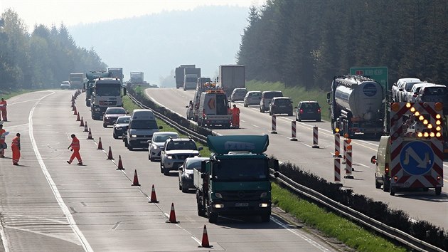 Oprava D1 u Vtrného Jeníkova na Vysoin. Ilustraní snímek