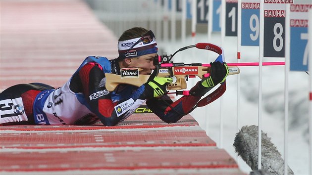 esk biatlonista Jakub tvrteck ve sprintu v Novm Mst na Morav.