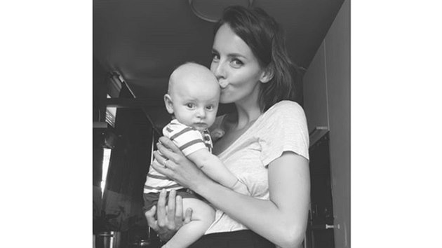Gabriela Lakov a jej syn Benedikt (3. srpna 2018)