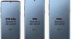 Moné podoby rzných verzí Samsungu Galaxy S10