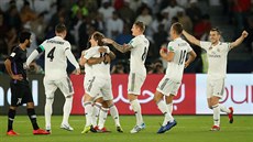 Hráči Realu Madrid se radují ze vstřeleného gólu v utkání mistrovství světa...