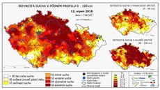 Odchylka sucha od obvyklého stavu v období 1961 - 2010