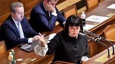 Ministryn financí Alena Schillerová v Praze na schzi Poslanecké snmovny (21....