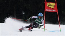 Americká lyaka Mikaela Shiffrinová na trati obího slalomu v Semmeringu