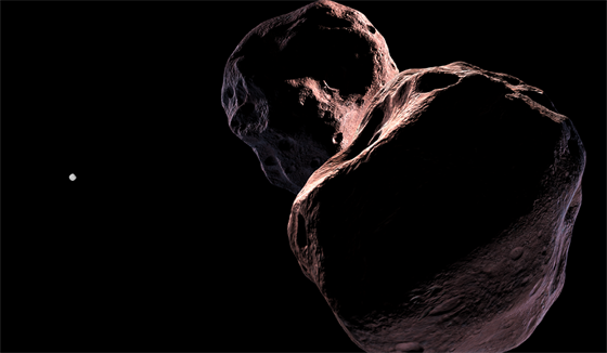 Umělcova představa objektu 2014 MU69 (Ultima Thule)