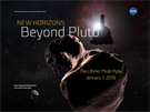 Plakát k letu sondy New Horizons kolem objektu 2014 MU69 (Ultima Thule),