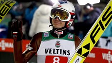 Kamil Stoch po prvním kole závodu Turné ty mstk v Oberstdorfu.