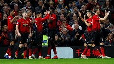 Hrái Manchesteru United slaví gól proti Bournemouthu.