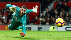 Branká Manchester United David de Gea v akci bhem utkání proti Bournemouth.