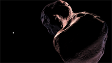 Umělcova představa objektu 2014 MU69 (Ultima Thule)
