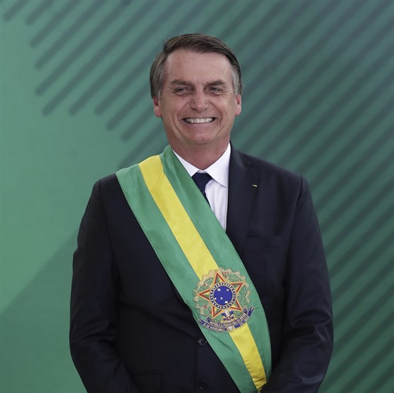 Brazilský prezident Jair Bolsonaro pi inauguraci (1.1.2019)