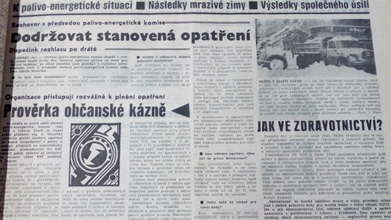 O snhové kalamit v lednu 1979 výrazn informoval i liberecký komunistický...