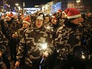 Ukrajintí nacionalisté na Nový rok oslavovali výroí narození Stepana Bandery....